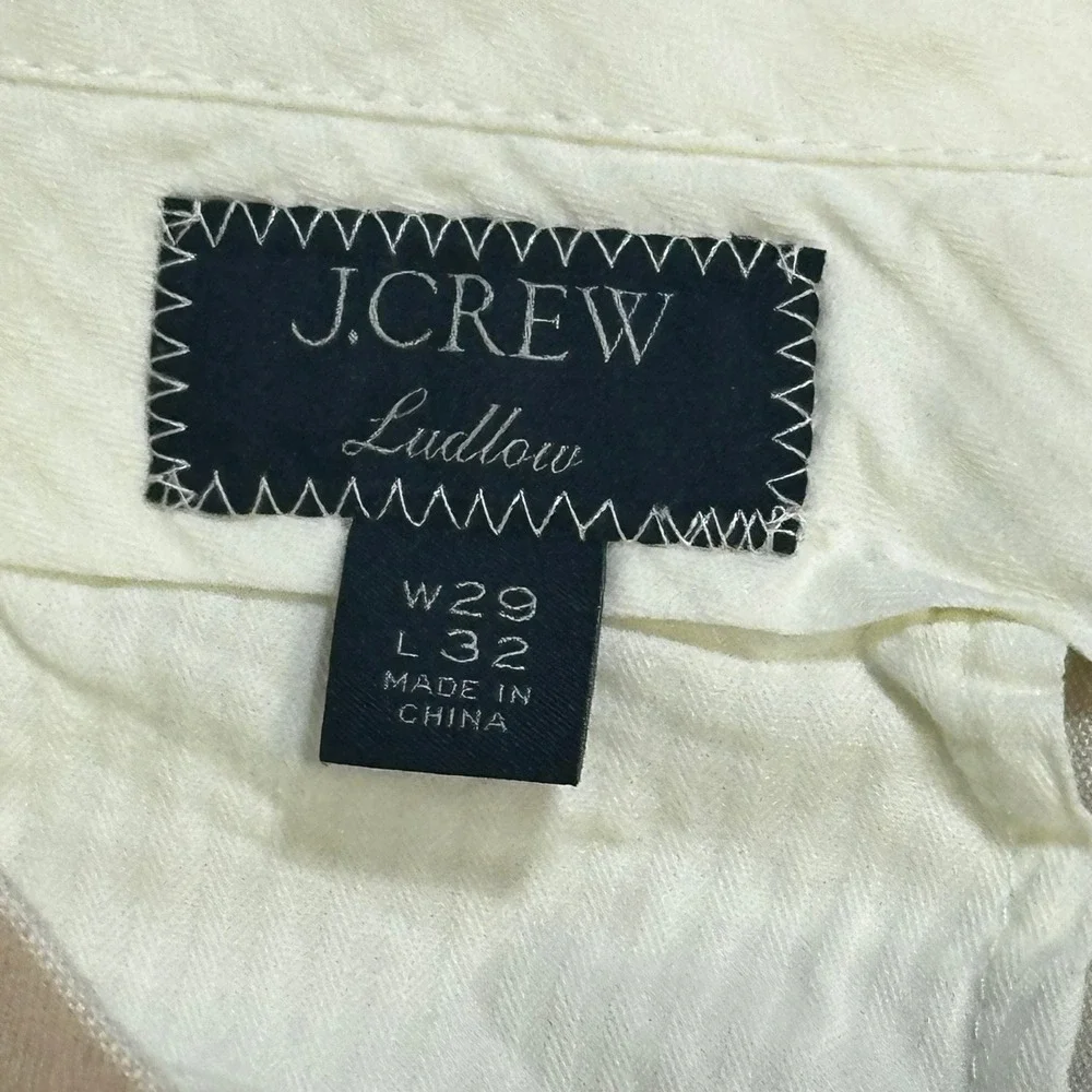 J. Crew‎ Ludlow Chino Pants Mens W29 L32 Beige Flat Front Casual Preppy Academia